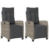 Reclining Patio Chairs 2 pcs with Footrest Poly Rattan vidaXL - 2 of 4