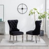 Roundhill Furniture Montura Contemporary Tufted Velvet Chair with Nailhead Trim, Black, Set of 2 - 4 of 4