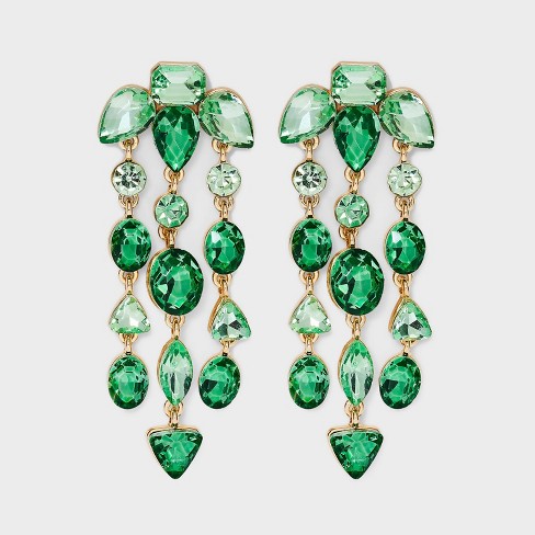 Emerald green earrings target sale