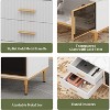 Coucheta 45.6 Inch Black Fluted Buffet Cabinet with 2 Drawers & Glass Doors - Adjustable Gold Metal Legs For Small Spaces - Modern Sideboard(white) - 4 of 4