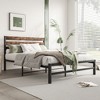 Full Size Platform Bed Frame with Rustic Vintage Wood Headboard, Strong Metal Slats Support Mattress Foundation, No Box Spring Needed Rustic Brown - 2 of 4