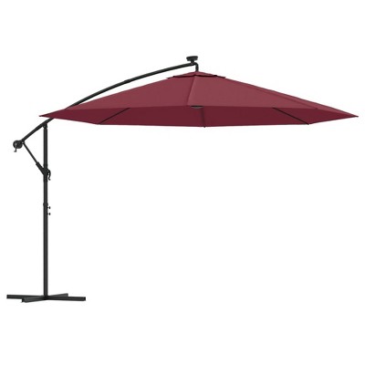 vidaXL Cantilever Garden Parasol Bordeaux Red Polyester Fabric, Metal