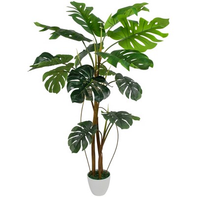 Northlight Real Touch™ Artificial Monstera Artificial Plant In A White ...