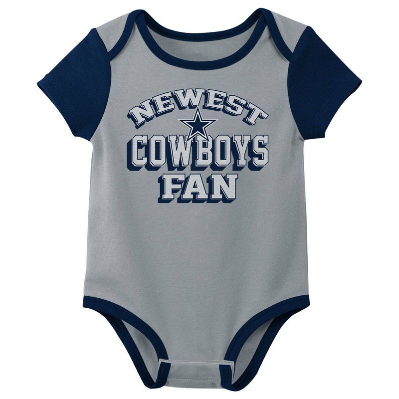 NFL Dallas Cowboys Infant Boys&#39; 3pk Bodysuit, 3 of 5