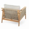 Acacia Wood Club Chair,Fabric Upholstered Outdoor Armrests Chair,Rope Woven Backrest And Wood Armrests Patio Club Chair-Coolbibila - 3 of 4
