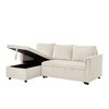 Corduroy L-Shaped Sectional Sofa, Tufted Upholstered Convertible Sleeper - 3 of 4