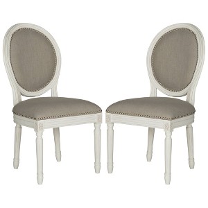 Holloway Oval Side Chair Wood/Light Gray (Set of 2) - Safavieh
