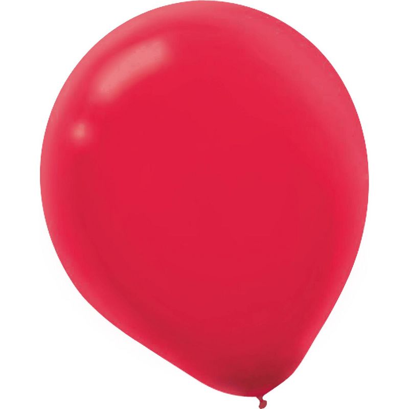 Amscan Solid Color Latex Balloons Packaged 5'' 6/Pack Apple Red 50 Per Pack (115920.4) 115920.40, 1 of 2