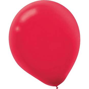 Amscan Solid Color Latex Balloons Packaged 5'' 6/Pack Apple Red 50 Per Pack (115920.4) 115920.40