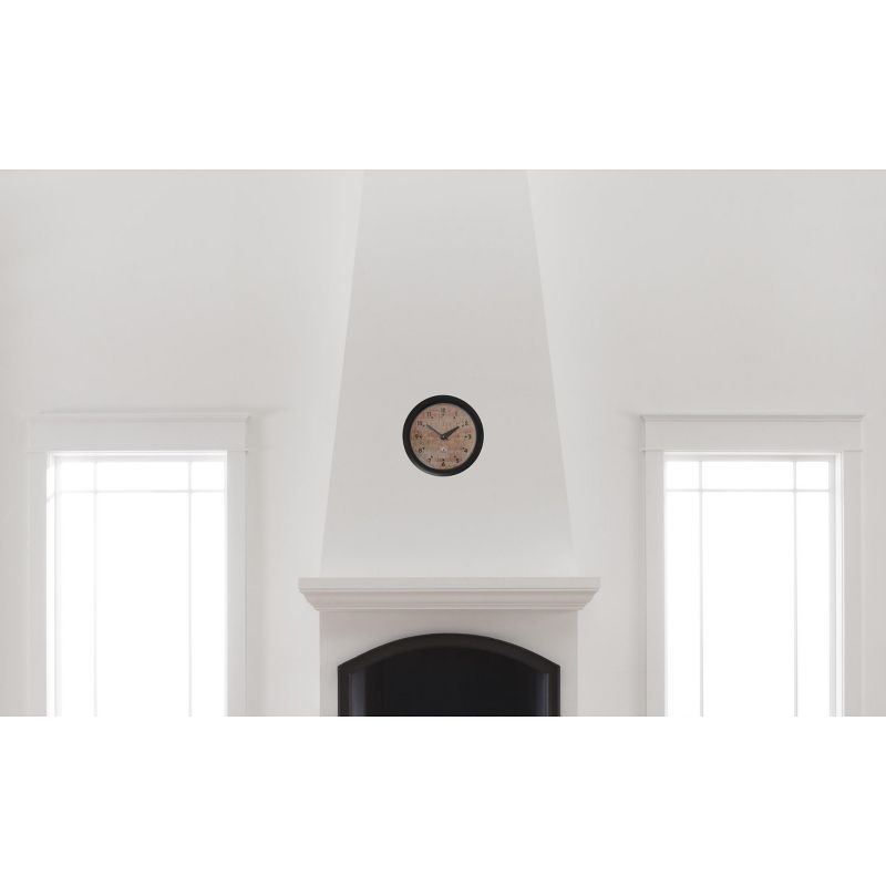 14&#34; x 1.8&#34; Cork Traditional Decorative Wall Clock Black Frame - By Chicago Lighthouse, 5 of 6