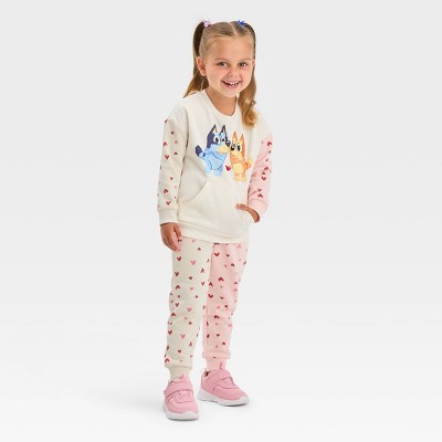 Toddler Girls' Bluey Top And Bottom Set - Pink 4t : Target