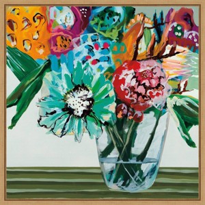 16" x 16" Sherbet Floral Bouquet by A. Fitzsimmons Framed Wall Canvas - Amanti Art: Abstract Botanical Lithograph, Modern Decor - 1 of 4