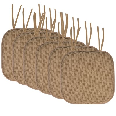 Honeycomb Memory Foam Non-Slip 16" x 16" Chair Cushion Pad with Ties by Sweet Home Collection®
