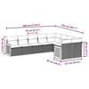 vidaXL Garden Sofa Set Black PE rattan Large Adjustable Feet - 3 of 4