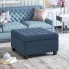 NicBex Modern 31" Square Storage Ottoman Wood Footstools with Button Tufted Top for Bedroom and Living Room - 2 of 4