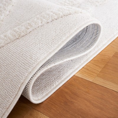 Ivory Diamond Pattern Hand-knotted Wool Area Rug