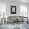 Metal 36' Round Glass Top Coffee Table in Black - Henn&Hart - 4 of 4