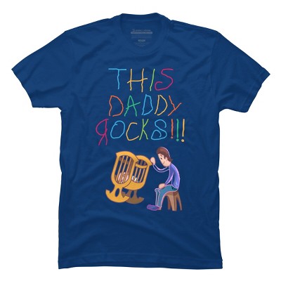 Men's Design By Humans Cute This Daddy Rocks The Baby By walrusindsutries T-Shirt