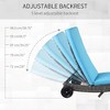 PAGED Outdoor Pool Lounge Chairs with 5-Position Adjustable Backrest PE Rattan Cushioned Patio Sun Lounger with Wheels for Patio - 3 of 4