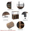 Living Room Wine Bar Rack Cabinet w/ Storage Space & Detachable Wine Rack, Coffee Bar w/ Glass Holder, 3-Tier Kitchen Buffet Cabinet - 3 of 4