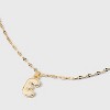 14K Gold Dipped Enamel "E" Initial Pendant Necklace - A New Day™ Gold/White - 4 of 4