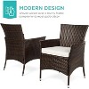 5-Piece Wicker Outdoor Table and Chairs, Patio Dining Set w/Square Glass Tabletop, Patio Table and Chairs Set for Backyard Deck Balcony Front Porch - 2 of 4