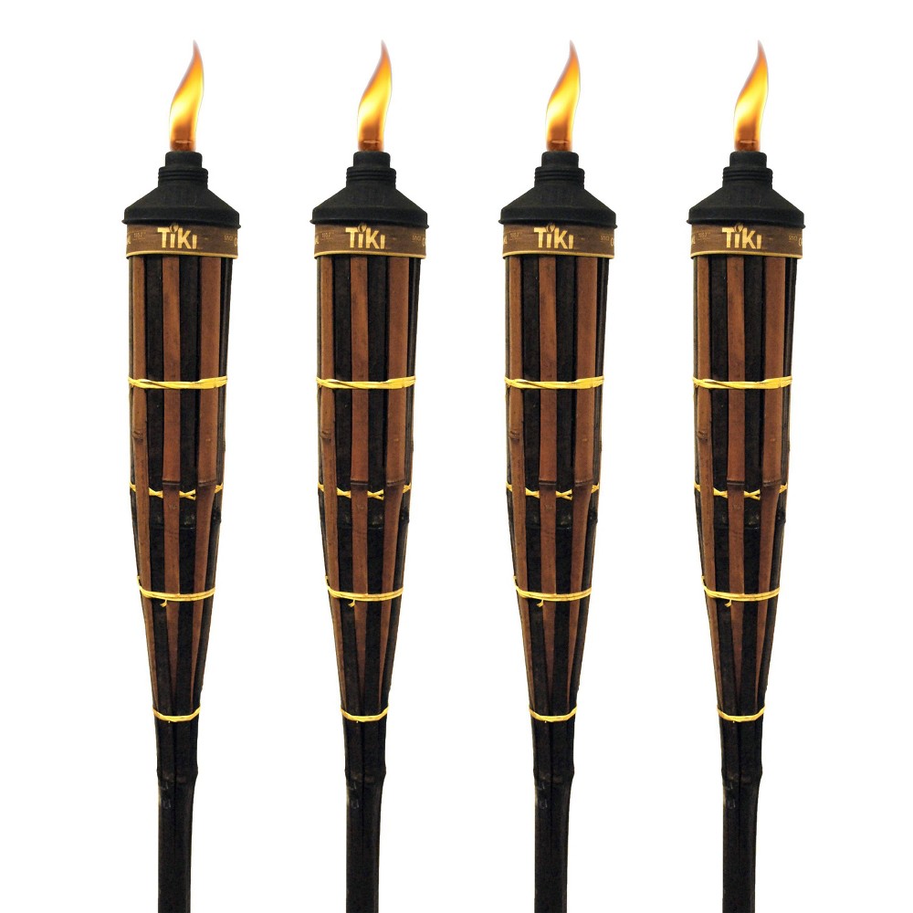 Tiki 4pk Royal Poly Bamboo Outdoor Torches Brown