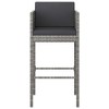 vidaXL Bar Stool Set of 4 Grey Poly Rattan - 4 of 4