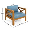 Christopher Knight Home Caribbel Transitional Outdoor Acacia Wood Club Chair with Cushions (Set of 4) - 3 of 4