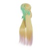 Unique Bargains Women's Wigs 39" Green Blonde Pink with Wig Cap - 4 of 4