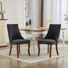 COWLOWN Set of 2 Upholstered Dining Chairs, Channel-Tufted Chairs with Curved Wood Legs - 4 of 4