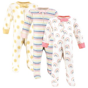 Touched by Nature Baby Girls Organic Cotton Sleep and Play, Rainbows And Sunshine - 1 of 4