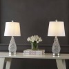 (Set of 2) 22.25" Lily Midcentury Modern Iron LED Table Lamp with USB Charging Port Clear - JONATHAN Y: Bedside, Empire Shade - 2 of 4
