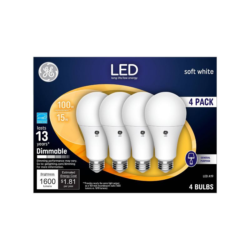 GE 100W 4pk SW Aline LED Bulb, 3 of 7