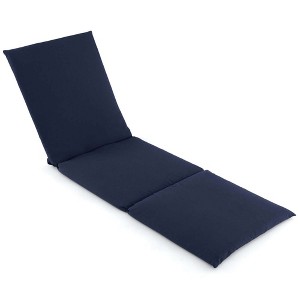 Costway 1/2 PCS Outdoor Chaise Lounge Cushion with Hook & Loop Fastener Fixing Straps Patio Blue - 1 of 4