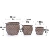 SEVOBAL Planters 3-Piece Modern Ceramic Glossy Flower Pots, Frost-Resistant with Drainage Holes for Indoor, Outdoor, Purple, 19.7"*19.7"*18.6" - 3 of 4