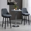 HOMCOM Extra Tall Bar Stools Set of 2, Modern 360° Swivel Barstools, Dining Room Chairs with Steel Legs and Footrest, Dark gray - 3 of 4