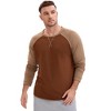 INSPIRE CHIC Men's Long Sleeve Tops Color Block Casual Raglan T-Shirt - 4 of 4