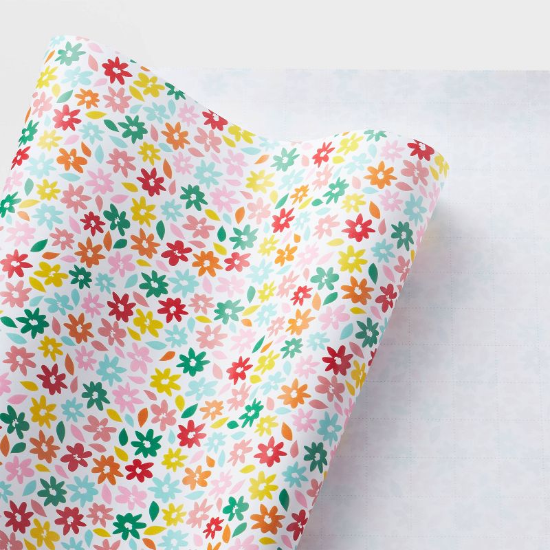 Colorful Flowers Gift Wrapping Paper - Spritz&#8482;: Multicolor Dot Pattern, FSC Certified, 30&#34;x96&#34;, 3 of 4