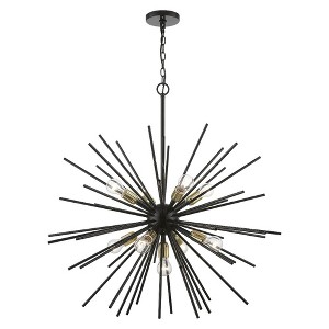Livex Lighting Tribeca 9 - Light Chandelier in  Shiny Black/Polished Brass - 1 of 1