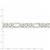 Black Bow Jewelry Men's 9.5mm Sterling Silver Pave Flat Figaro Chain Bracelet, 8 Inch - 4 of 4
