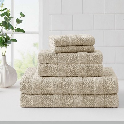 6pk Quick Dry Bath Towel Set Beige Cannon Target