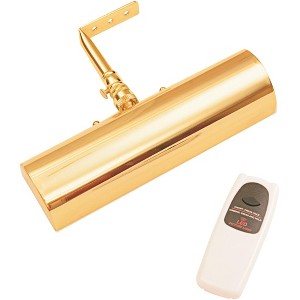 Concept Lighting Slimline 8" Wide Polished Brass Cordless LED Picture Light with Remote - 1 of 2