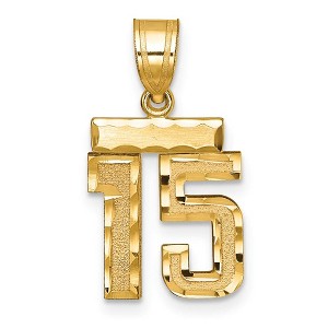 Black Bow Jewelry 14k Yellow Gold, Varsity Collection, Small D/C Pendant Number 15 - 1 of 4