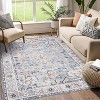 Area Rug for Dining Bedroom, Machine Washable, Carpet Non-Slip Low Pile Stain-Resistant Distressed Bistro Area Rug for Living Room Office - 2 of 4