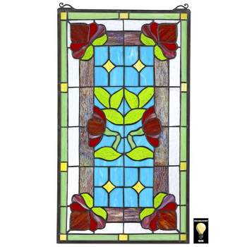 Colorblock Target Stained Glass Window Panel (Framed) by Bespoke Glass
