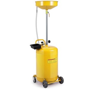 20 Gallon Waste Oil Drain Tank, Portable Air Operated Drainer, Adjustable Funnel 38"-65", 15" Funnel, 360° Wheels & Toolbox, Fluid Transfer - 1 of 4