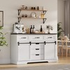 Farmhouse 6 Drawers Dresser for Bedroom with Sliding Barn Doors, Wood Dresser & Chest of Drawers, Rustic Dresser TV Stand, Dresser Organizer - 4 of 4