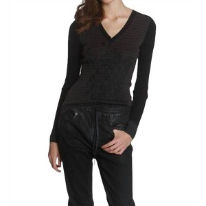 Women's Leopard Rib Vee Tee - LABEL+thread - 1 of 4