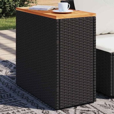 vidaXL Garden Side Table Black and Brown